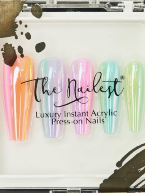 None Other - Reflective Chrome Mirror Finish Luxury Instant Acrylic Press-On Nails
